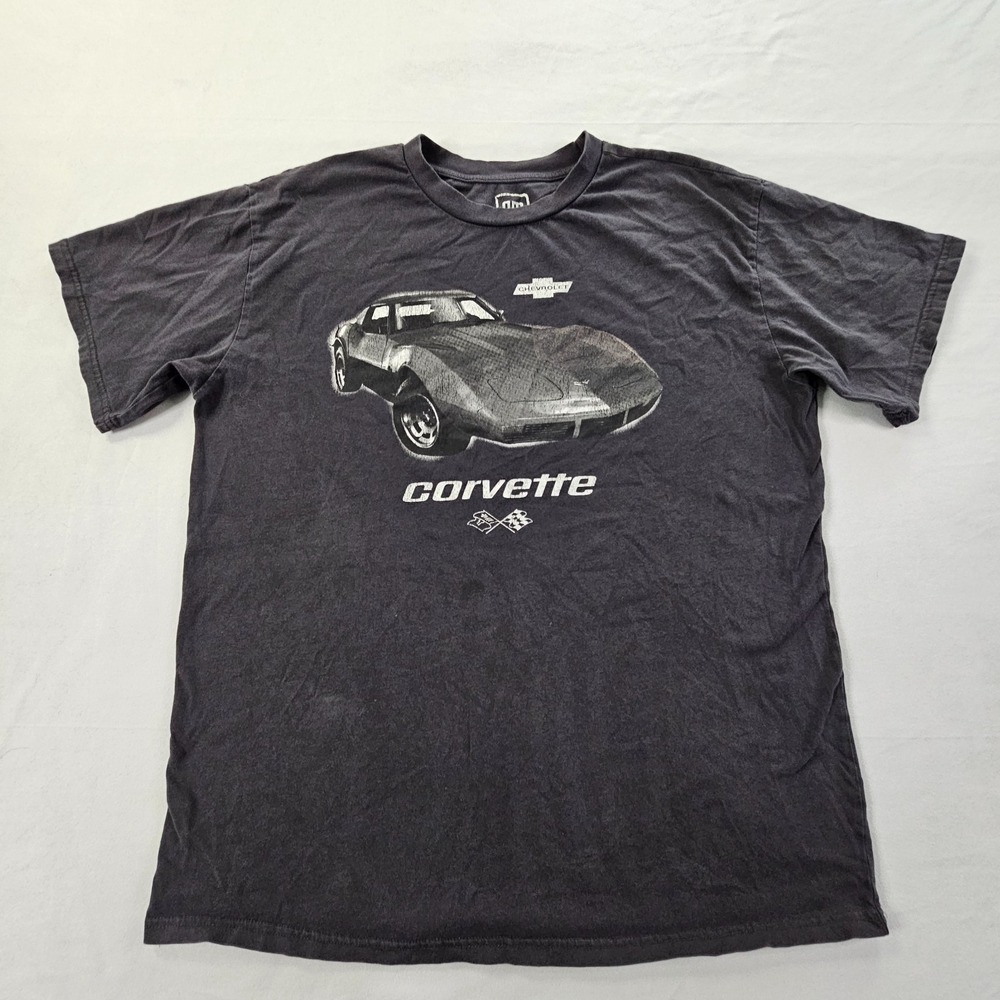 Corvette General Motors Black Short Sleeve Cotton T-Shirt Men's L